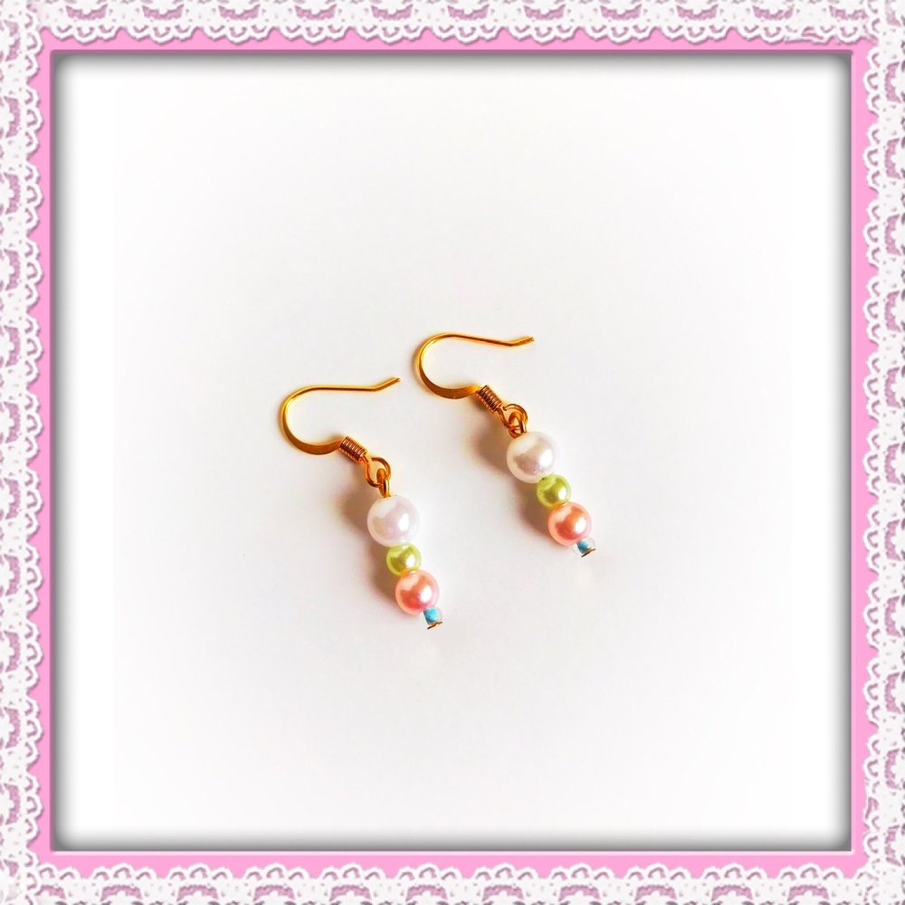Pastel Pearl Drop Earrings